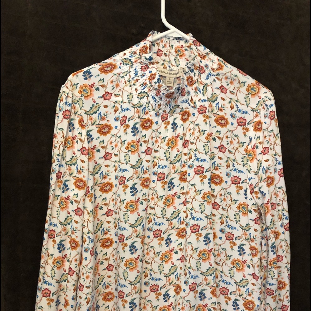 Alexander Jordan floral high neck top, size large